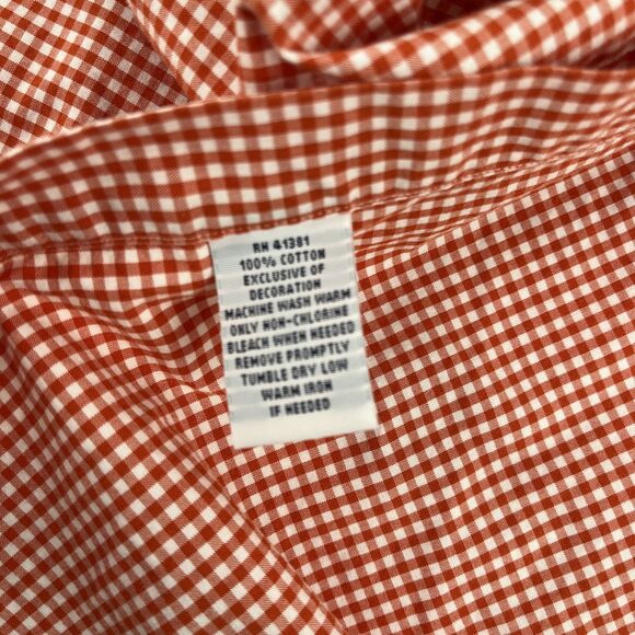 Mens Ralph Lauren Short Sleeve Button Down Shirt Size XL Gingham Check Orange - Picture 5 of 7